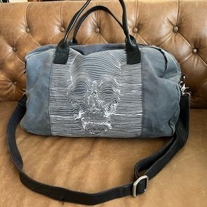 John Varvatos USA Skull Canvas Shoulder Bag MSRP: $398